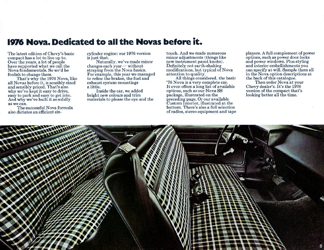 1975 Chevrolet Nova and Concours Canadian Brochure Page 8